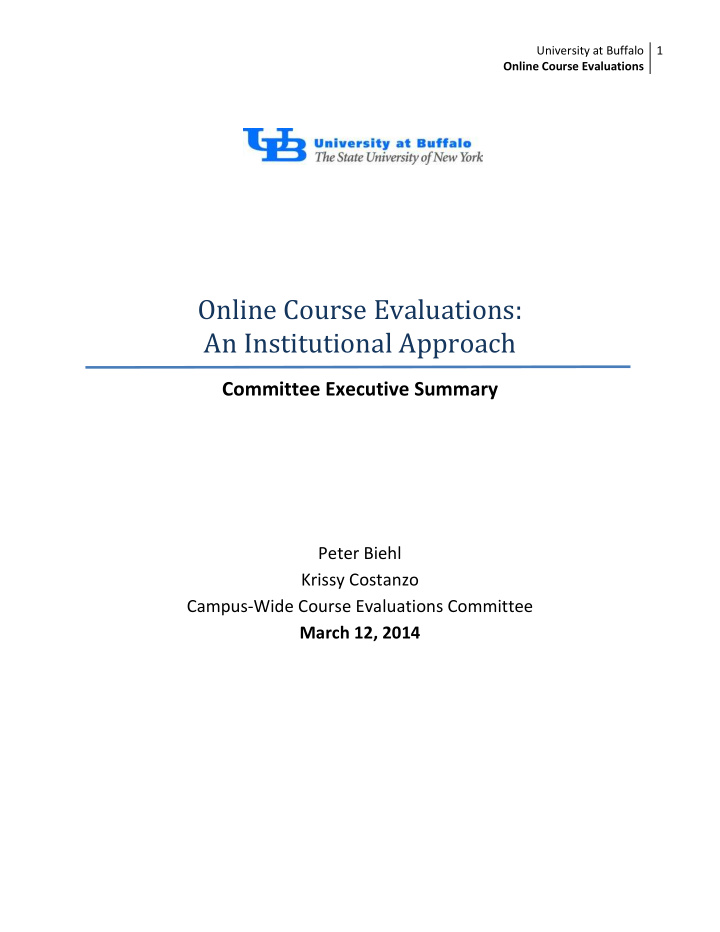 online course evaluations an institutional approach
