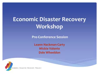 Workshop  Pre-Conference Session  Leann Hackman-Carty  Mickie Valente  Dale Wheeldon  Background