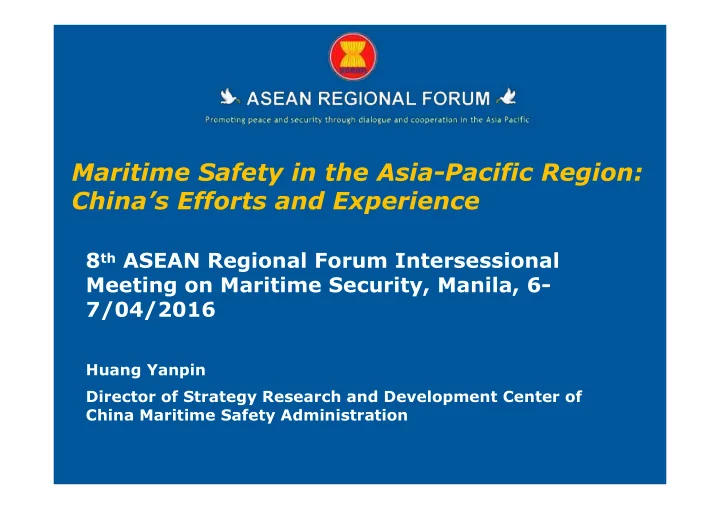 maritime safety in the asia pacific region china s
