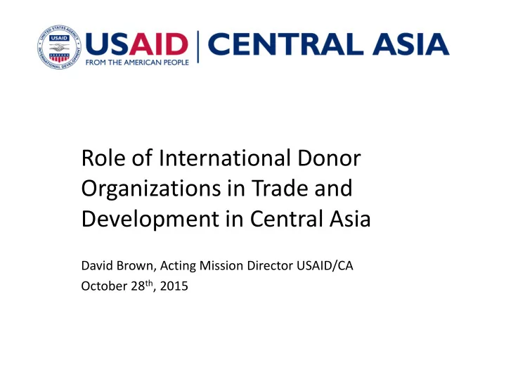 organizations in trade and