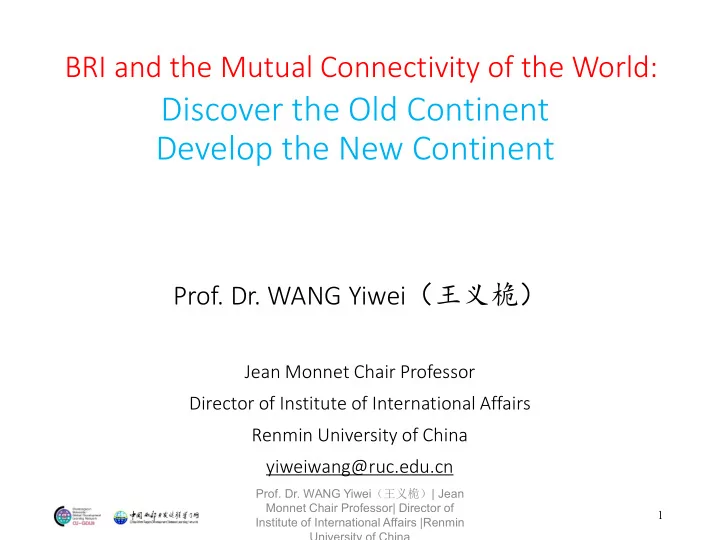 discover the old continent develop the new continent