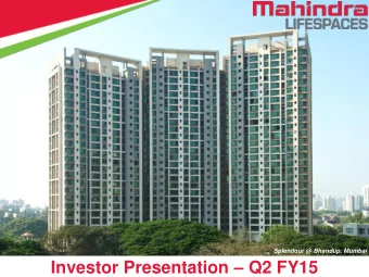 Investor Presentation  Q2 FY15  1  Contents  Q2 FY15 Highlights  Residential Business