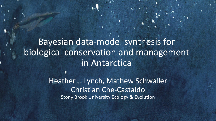 bayesian data model synthesis for biological conservation