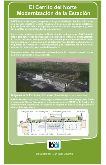 El Cerrito del Norte  Modernizacin de la Estacin  BART avanza a la segunda etapa de su Programa