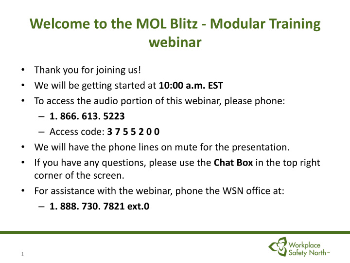 welcome to the mol blitz modular training