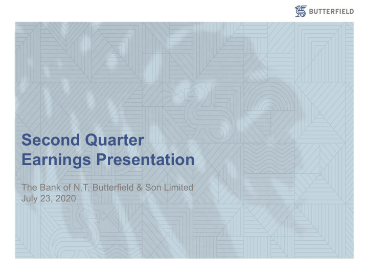 second quarter earnings presentation