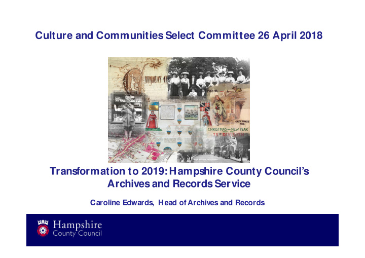 culture and communities select committee 26 april 2018