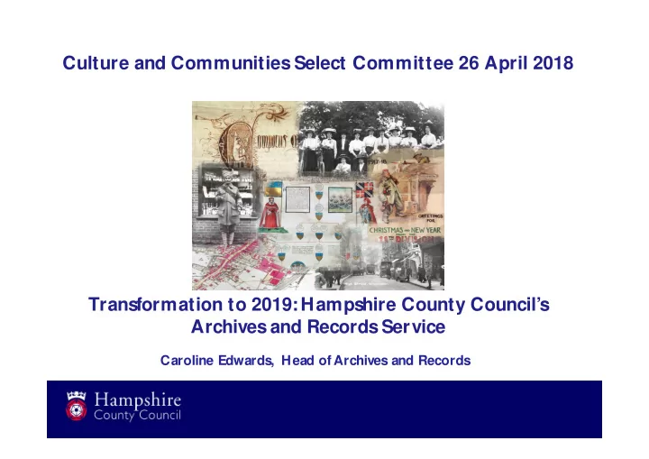 culture and communities select committee 26 april 2018