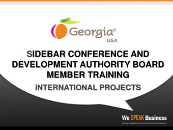 DEVELOPMENT AUTHORITY BOARD  MEMBER TRAINING  INTERNATIONAL PROJECTS  GLOBAL COMMERCE: