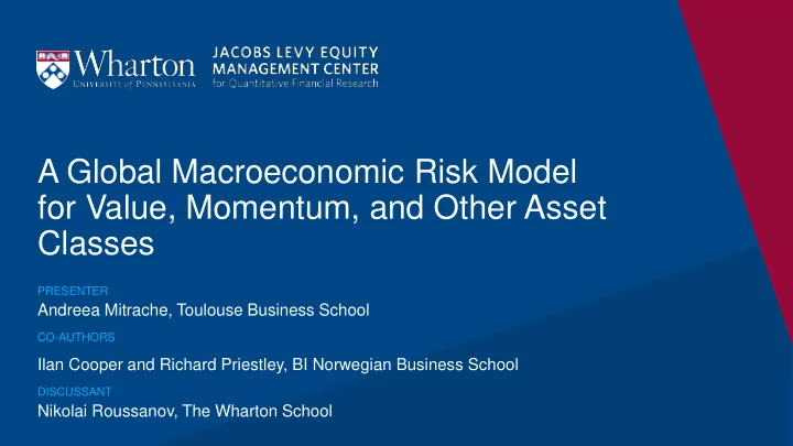 for value momentum and other asset