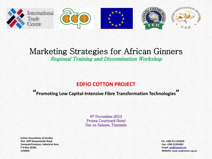 marketing strategies fo for afr frican gin inners