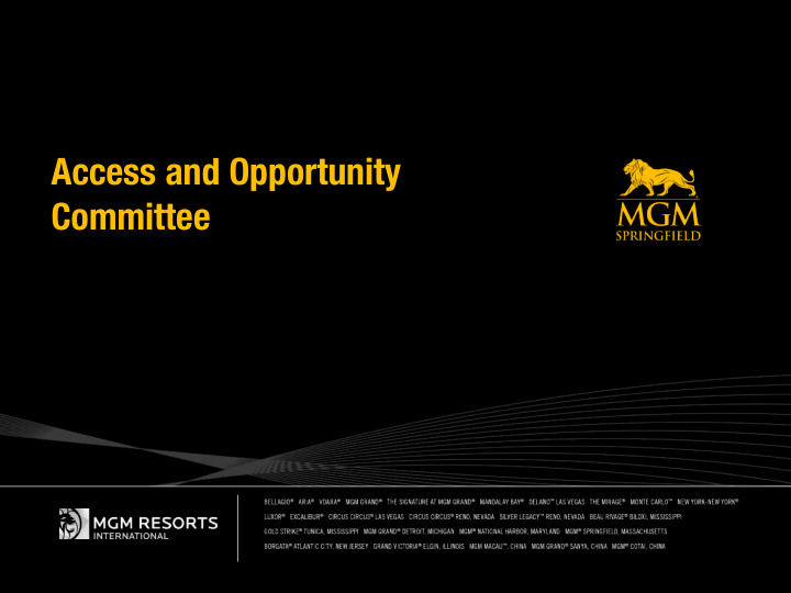 access and opportunity committee agenda