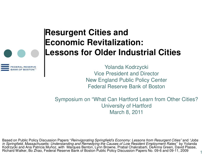 resurgent cities and economic revitalization lessons for
