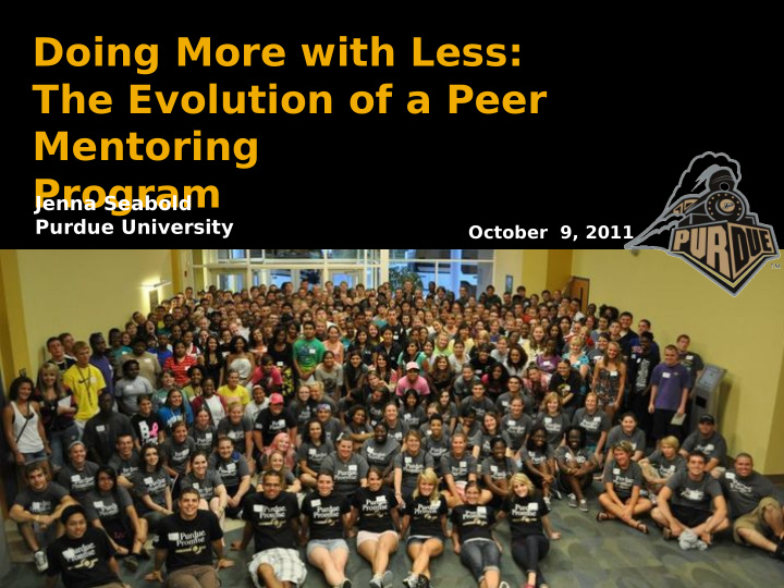 doing more with less the evolution of a peer mentoring