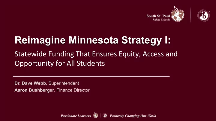 reimagine minnesota strategy i