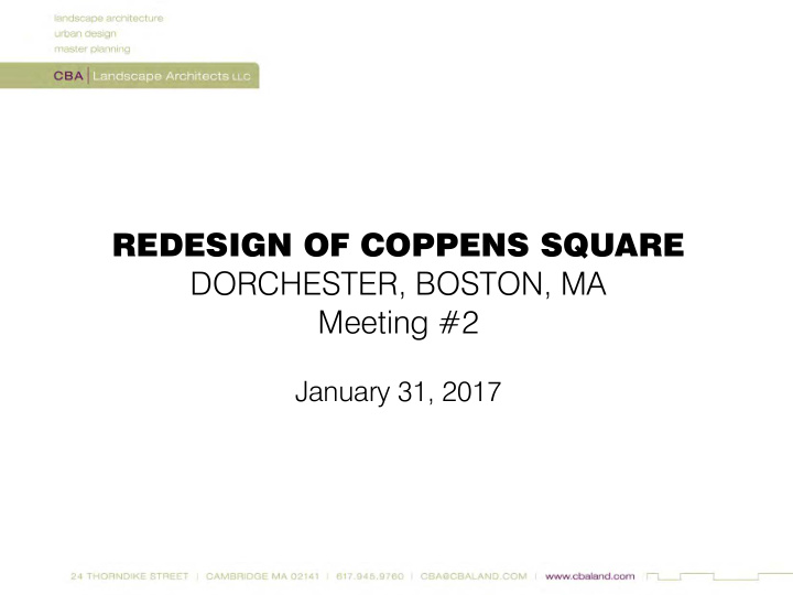 redesign of coppens square dorchester boston ma meeting 2
