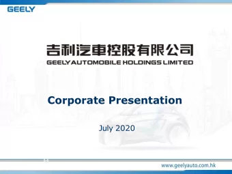 Corporate Presentation  July 2020  Sales Performance  Jan-Jun 2020  Overall:  530,446 units -19% Y