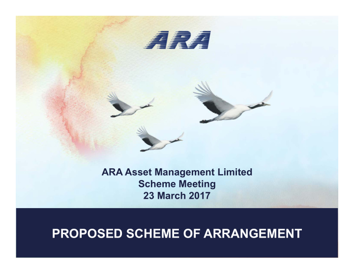 proposed scheme of arrangement transaction overview