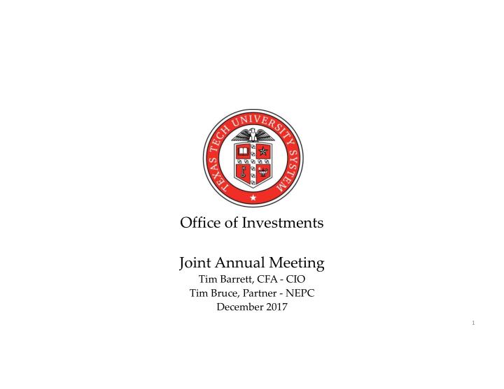 office of investments joint annual meeting