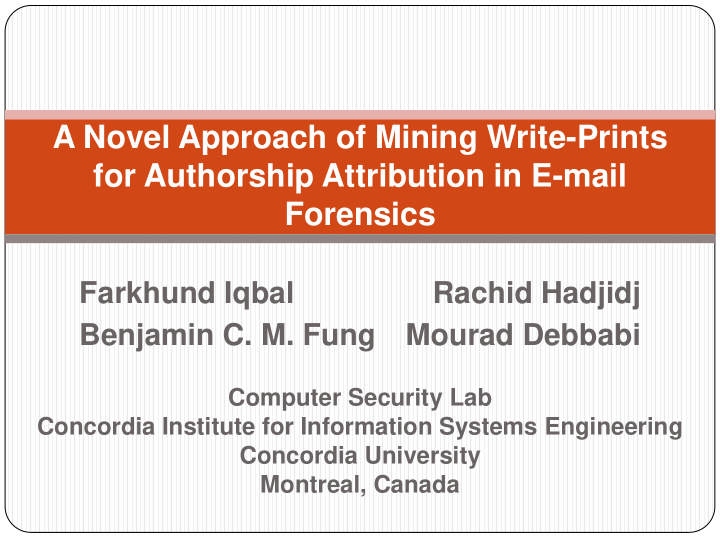 a novel approach of mining write prints for authorship