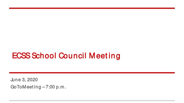 ecss s school c l council il meet in ing