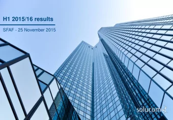 H1 2015/16 results  SFAF - 25 November 2015  Governance  Pascal IMBERT  Patrick HIRIGOYEN  Tiphanie