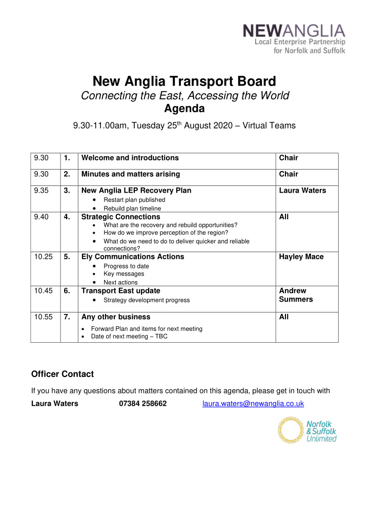 new anglia transport board