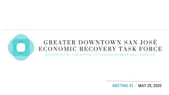 MEETING #1   MAY 20, 2020  WELCOMING  REMARKS  COUNCILMEMBER RAUL PERALEZ  TASK FORCE