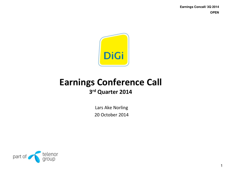 earnings conference call