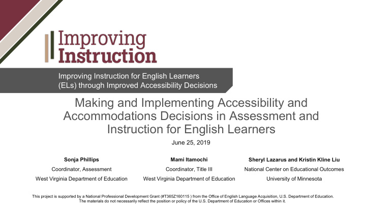 making and implementing accessibility and accommodations