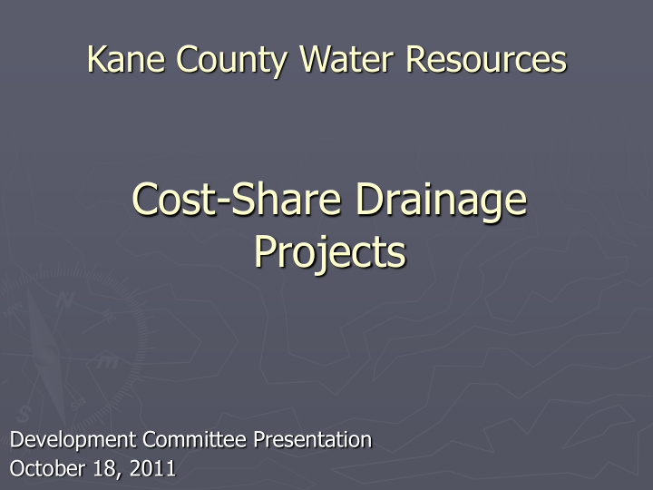 cost share drainage projects