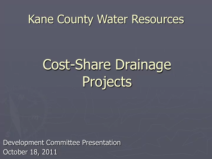 cost share drainage projects