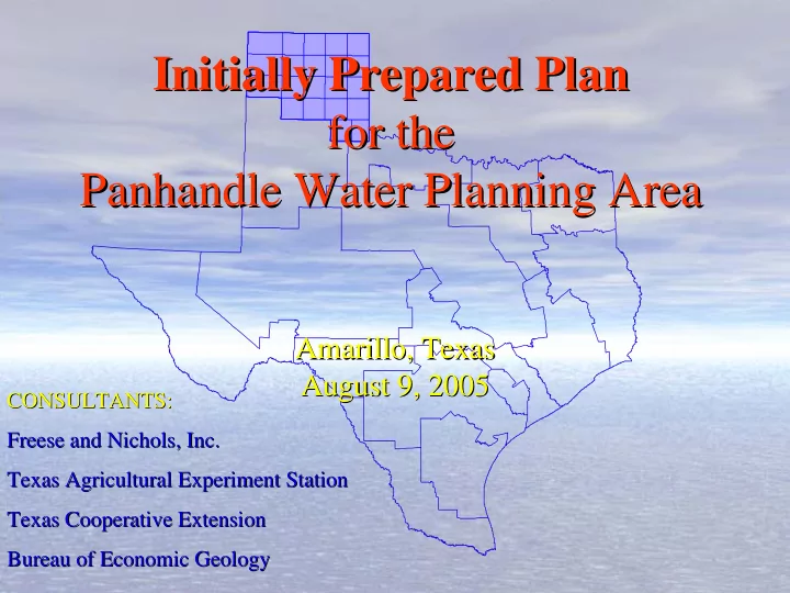 initially prepared plan initially prepared plan for the