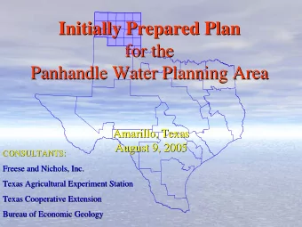 Initially Prepared Plan  Initially Prepared Plan  for the  for the  Panhandle Water Planning Area