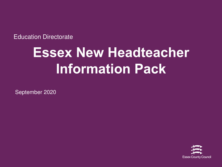 essex new headteacher information pack