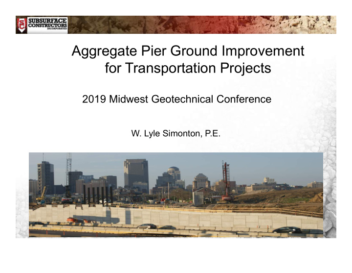 aggregate pier ground improvement for transportation