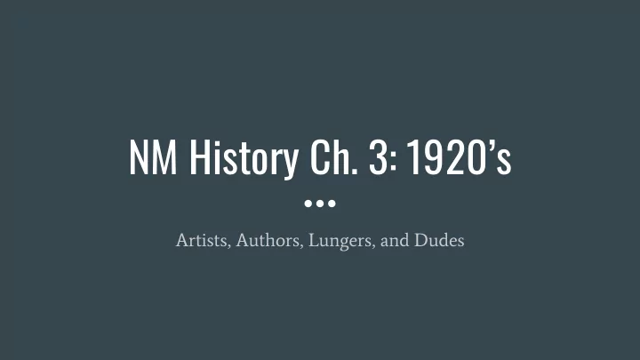 nm history ch 3 1920 s