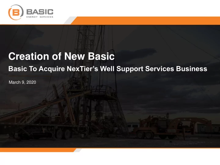 creation of new basic