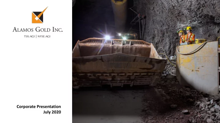 corporate presentation july 2020 cautionary notes
