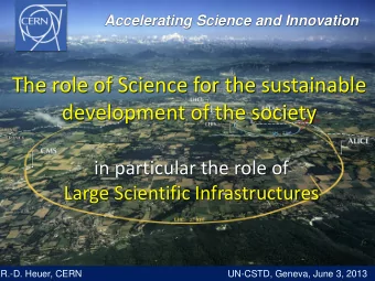 The role of Science for the sustainable  development of the society  in particular the role of