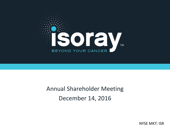 annual shareholder meeting december 14 2016