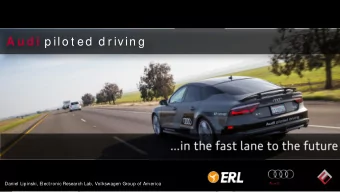 A u d i p il o t ed  d r ivin g A u d i p il o t ed  d r ivin g  Daniel Lipinski, Electronic