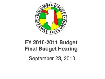September 23, 201 O County Budget Process  In accordance with Florida Law, two (2) Public  Hearings