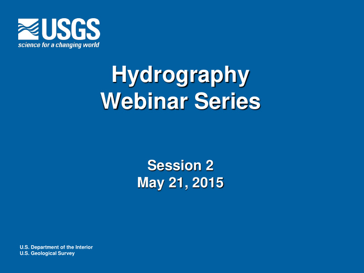 hydrography webinar series