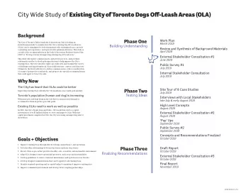 City Wide Study of Existing City of Toronto Dogs Off-Leash Areas (OLA)  Background  Work Plan