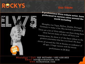 Elvis Tribute  WhatsApp / Call: 055 6673458 / 052 4391953  Email: info@rockysteam.com