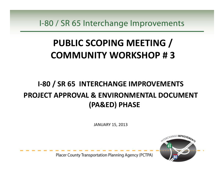 public scoping meeting community workshop 3 community