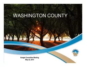 Budget Committee Meeting  May 22, 2014  Agenda   Welcome   Introductions   Mark Bauer,