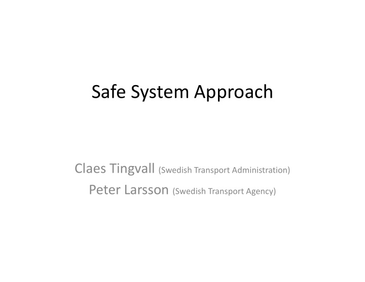 safe system approach
