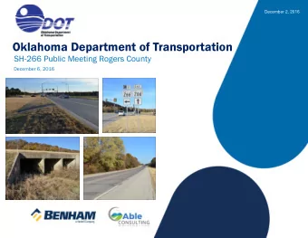 Oklahoma Department of Transportation  SH-266 Public Meeting Rogers County  December 6, 2016